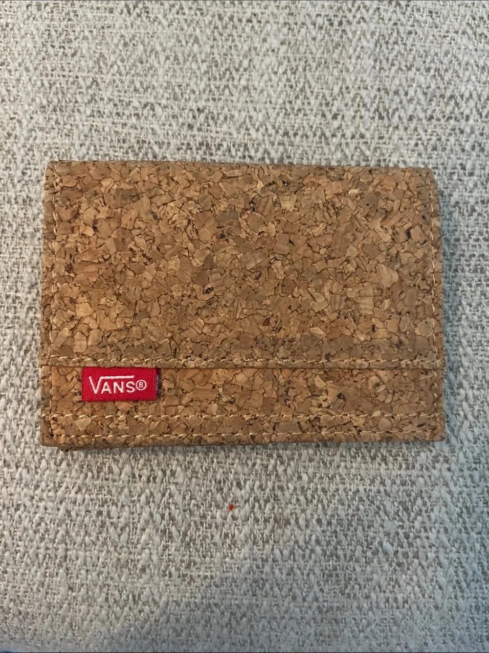 Vans bifold cork wallet logo tag zipper pocket